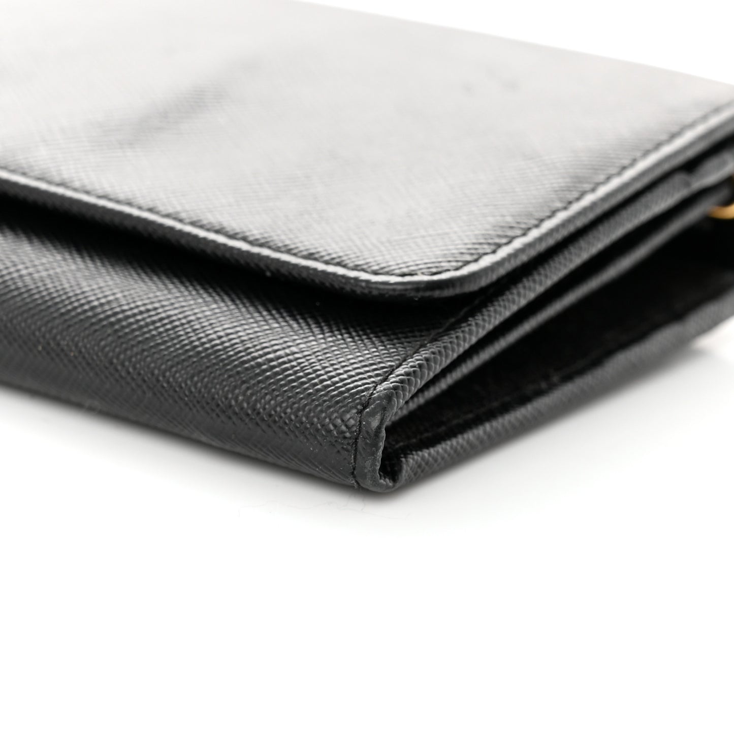 Saffiano Metal Oro Chain Wallet Black