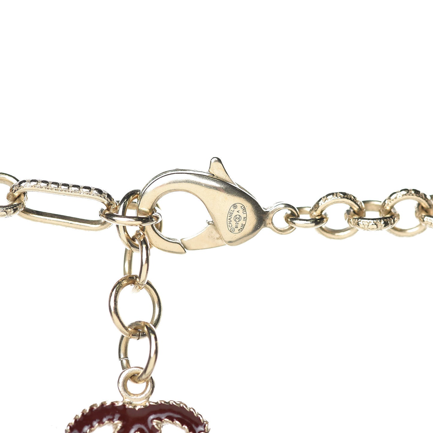 Gripoix Poured Glass CC Necklace Gold