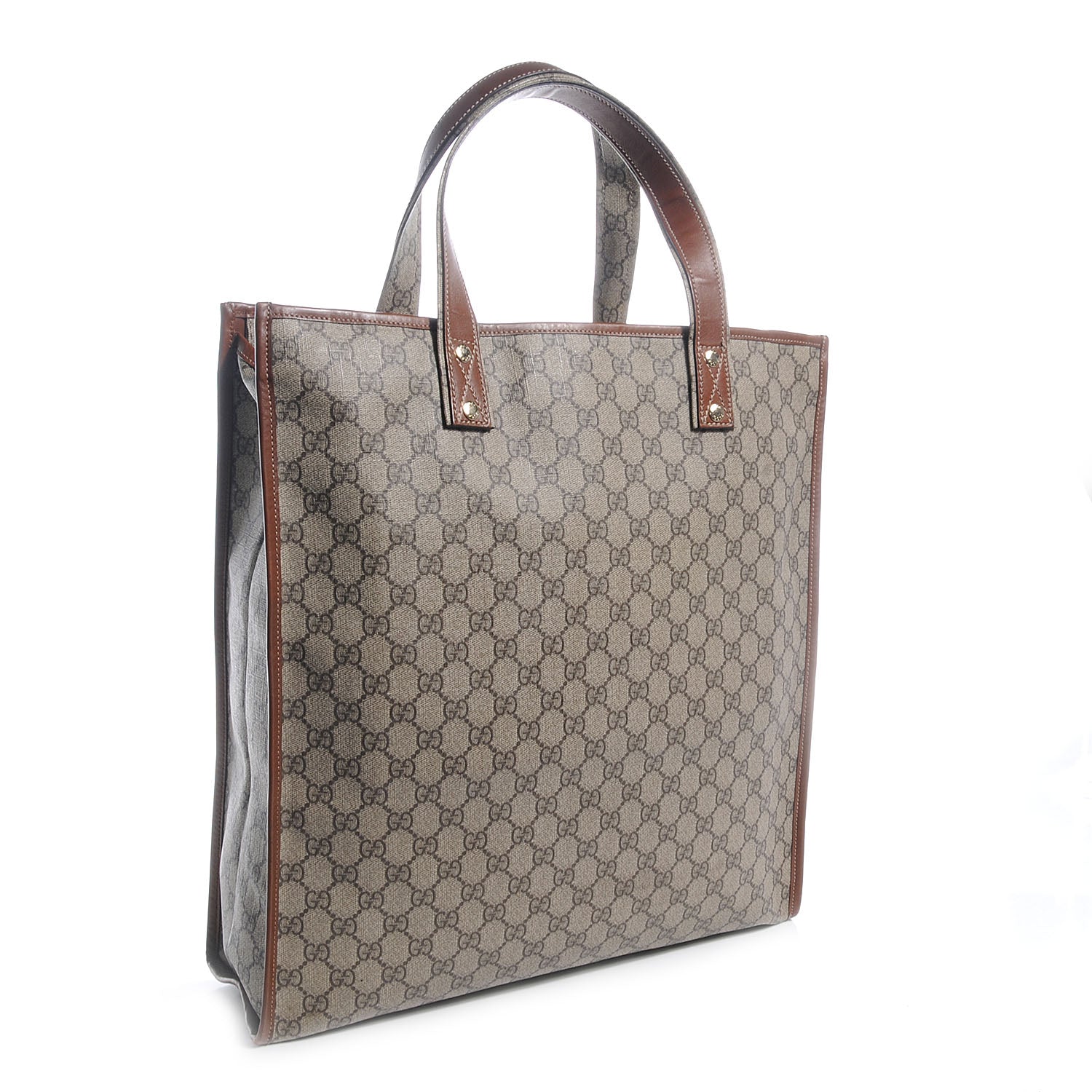 Gucci GG Plus Monogram Large Signature Web Loop Tote Brown 3 of 7