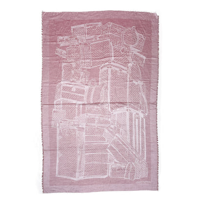 Louis Vuitton Cashmere Silk Steamer Shawl Red 2 of 3