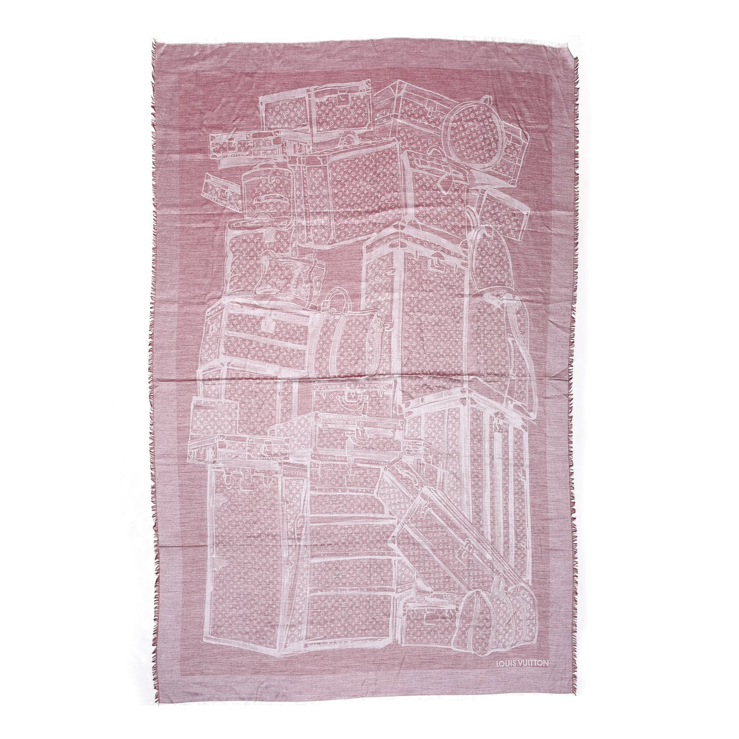 Louis Vuitton Cashmere Silk Steamer Shawl Red 1 of 3