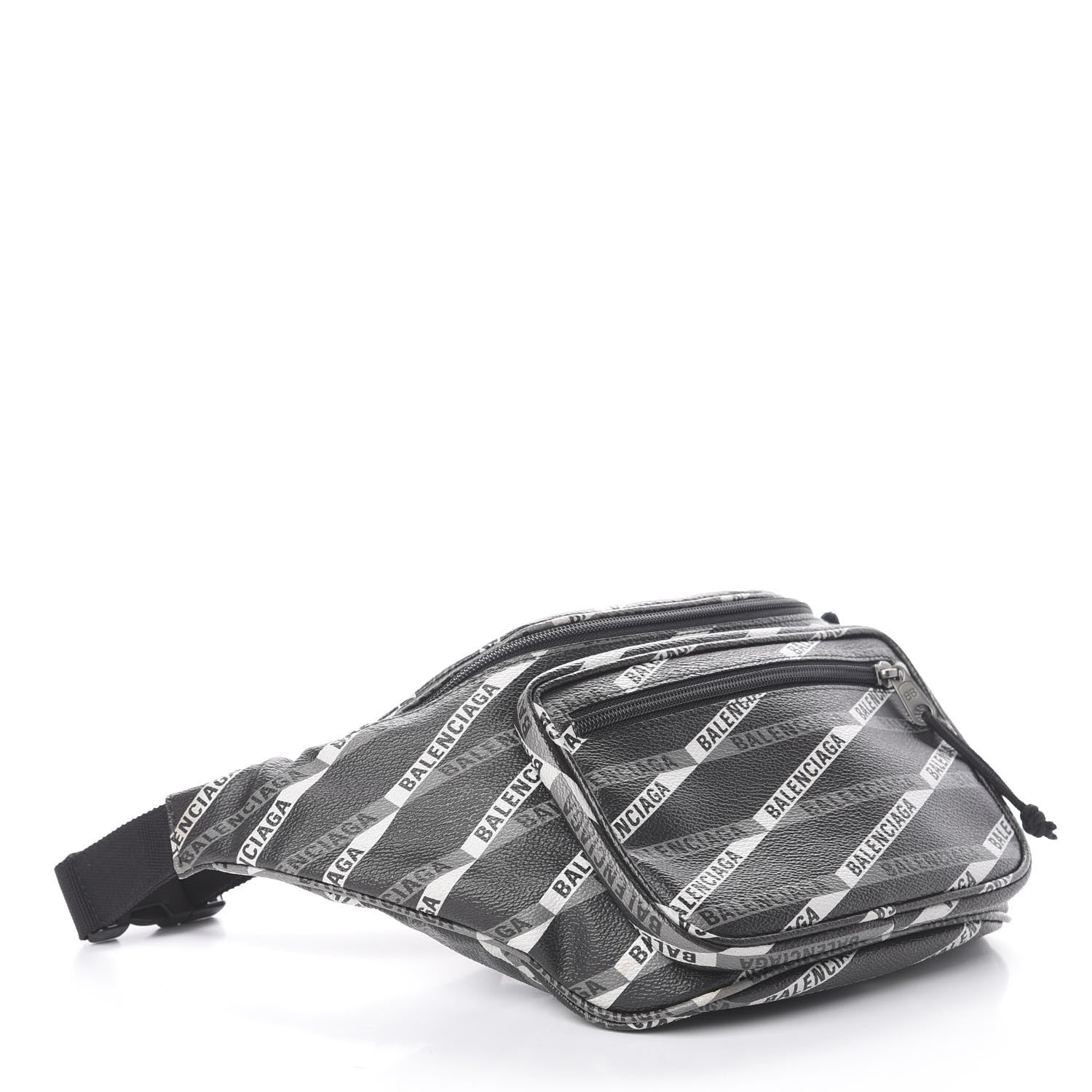 Balenciaga Coated Canvas Losange Monogram Explorer Belt Bag Black Grey 3 of 8