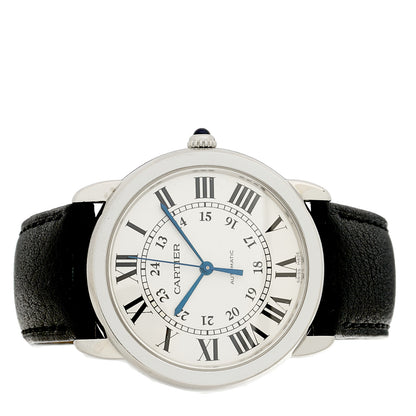 Cartier Stainless Steel Calfskin 36mm Ronde Solo Automatic Watch 2 of 4
