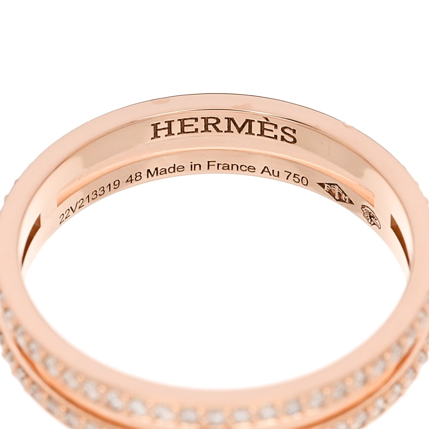 18K Rose Gold Diamond Ariane Wedding Band Ring 48 4.5