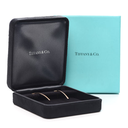 Tiffany 18K Rose Gold Diamond T Bar Earrings 5 of 5