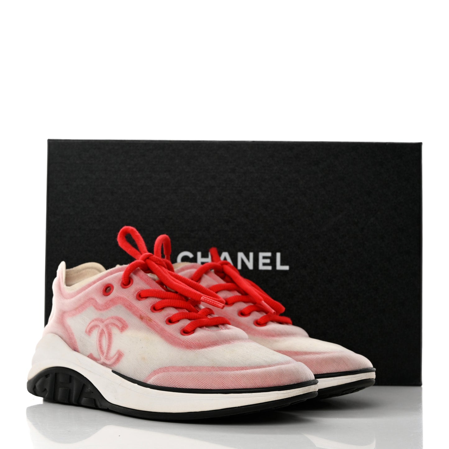 Lycra Fabric CC Sneakers 37.5 White Red