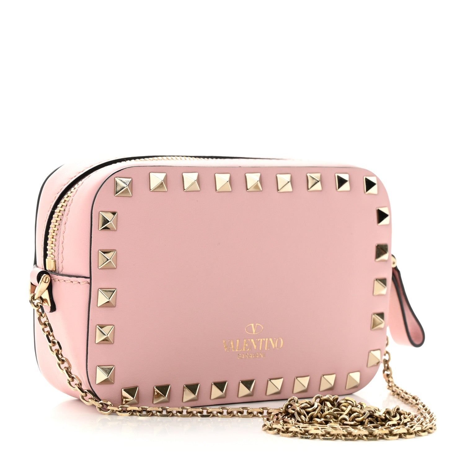 Valentino Garavani Calfskin Small Rockstud Chain Camera Crossbody Bag Loto 3 of 10