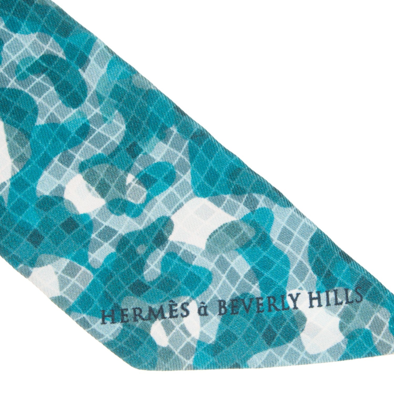 Hermes Silk A Beverly Hills Twilly Orange Bleu Blanc 5 of 5