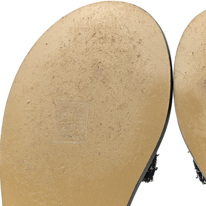 Chanel Tweed CC Sandals 38 Black White 10 of 11