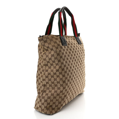 Gucci GG Monogram Large Web Handle Vertical Tote Dark Brown 2 of 9