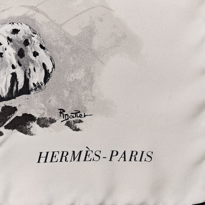 Hermes Silk Panthera Pardus Scarf 140 Black White Anthracite 3 of 6