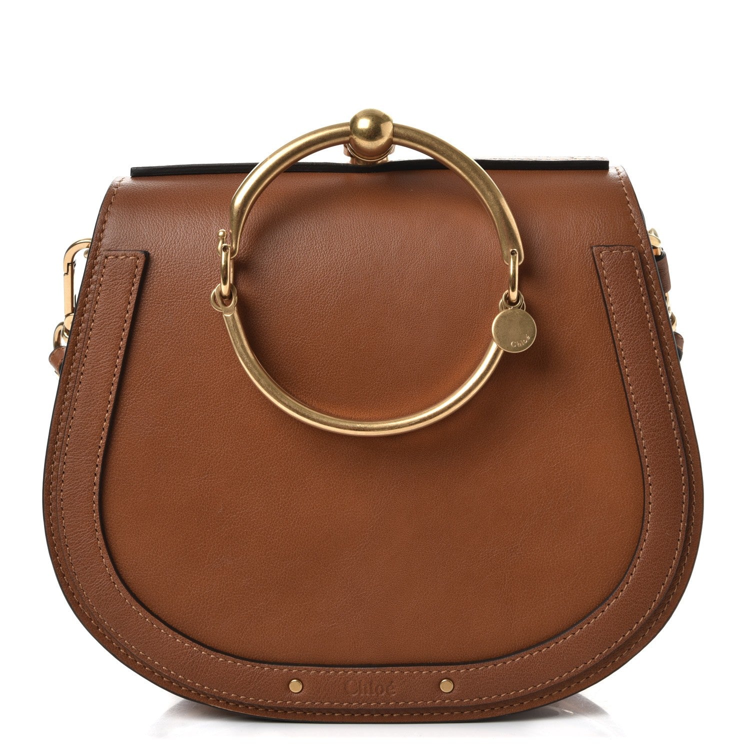 Chloe Calfskin Suede Medium Nile Bracelet Bag Caramel 1 of 8
