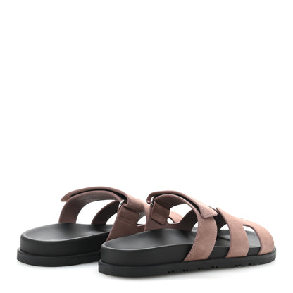 Hermes Suede Goatskin Womens Chypre Sandals 39 Rose Antique 5 of 10