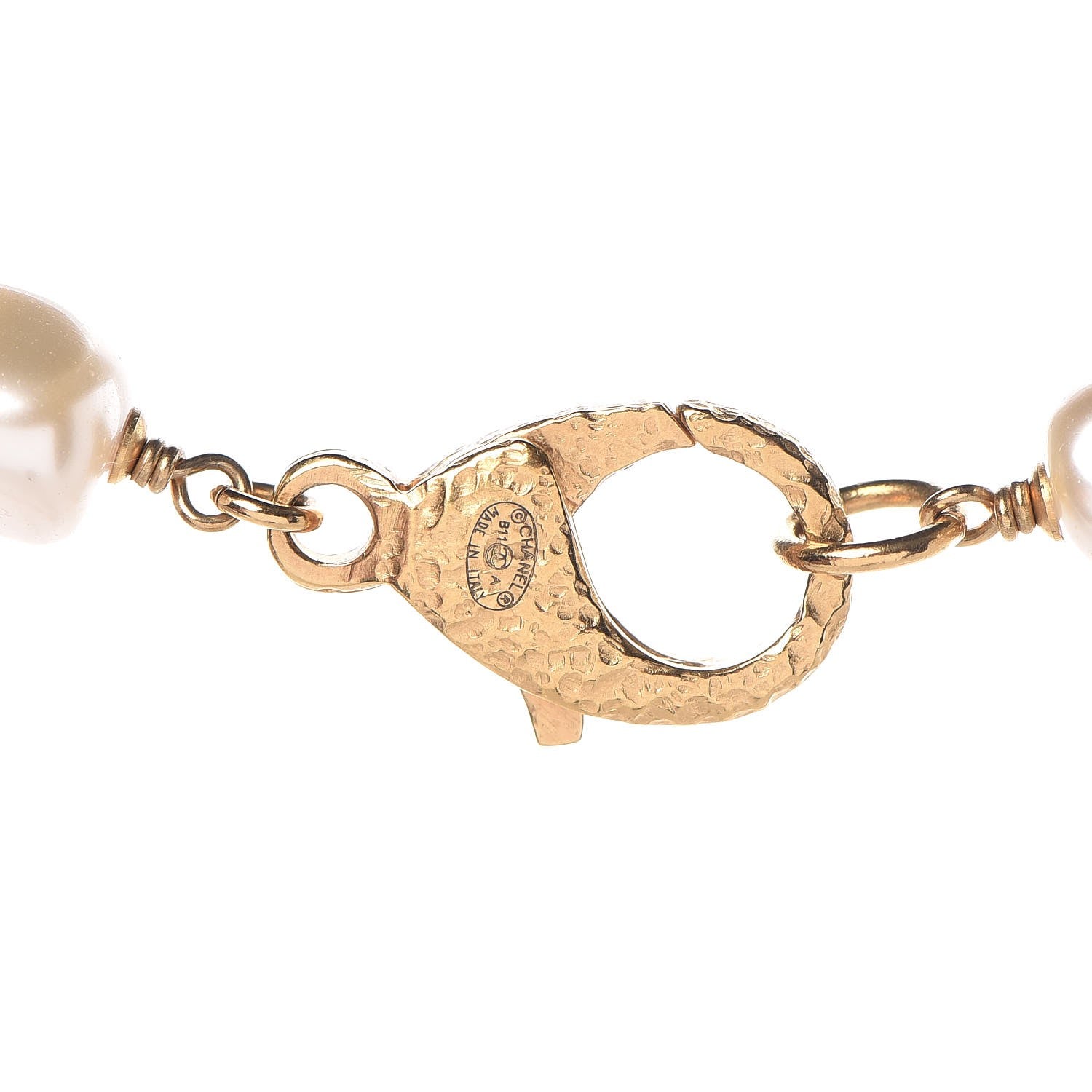 Chanel Pearl Bead CC Long Necklace Blue Gold 4 of 4