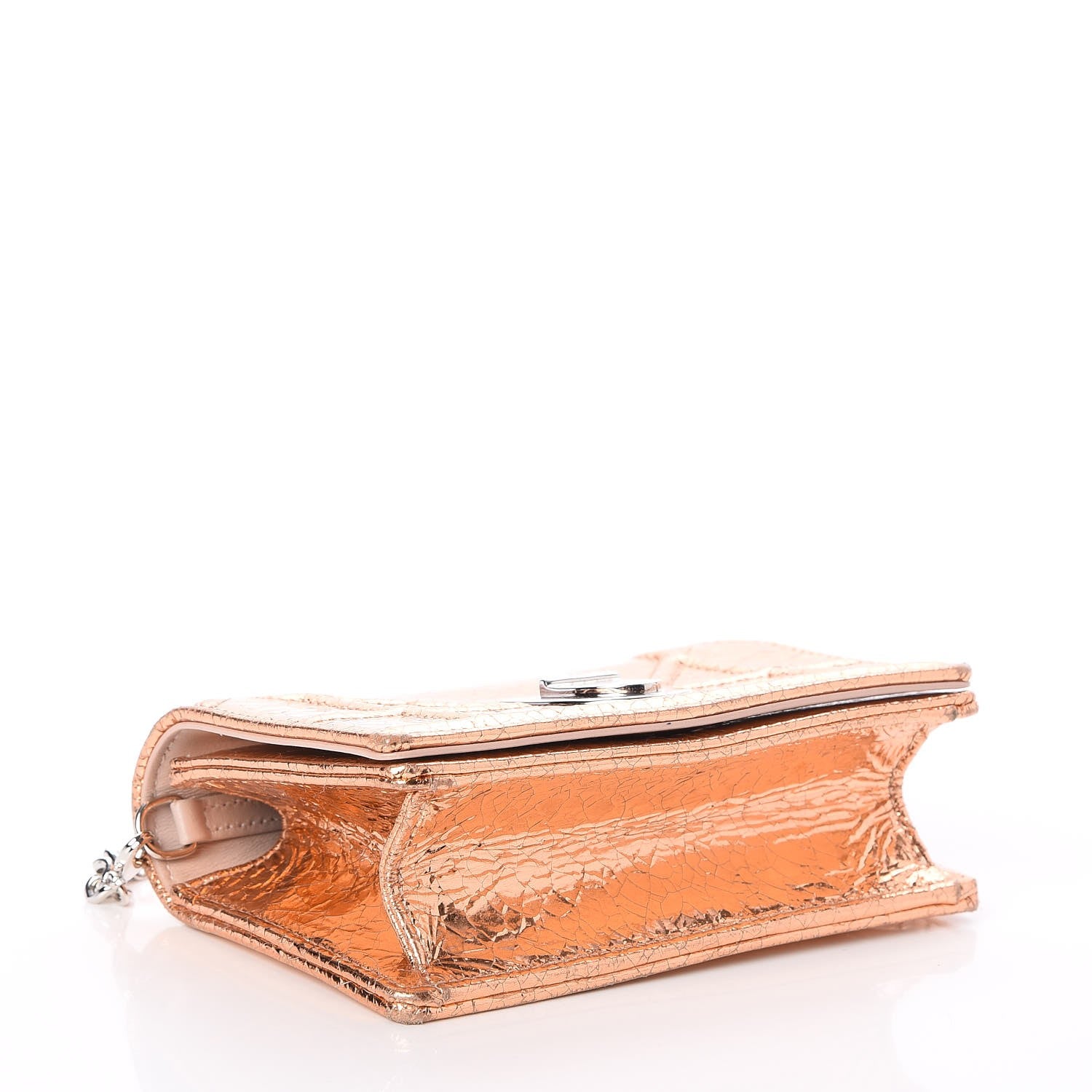 Christian Dior Ceramic Effect Deerskin Baby Diorama Flap Bag Gold 4 of 7