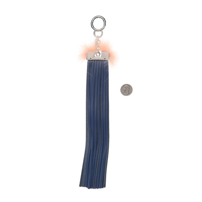 Fendi Vitello Century Fox Fur Stone Fringe Hypnoteyes Bag Charm Blue Palmspring 2 of 4