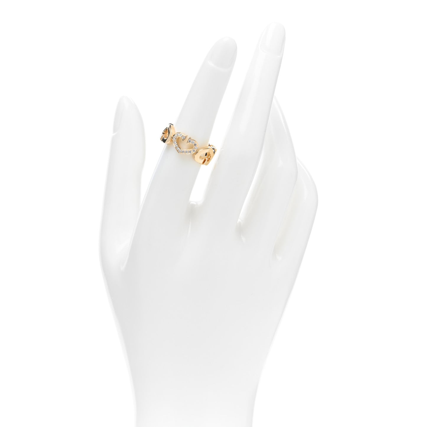18K Yellow Gold Diamond Hearts and Symbols Ring 53 6.25