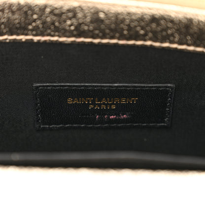 Saint Laurent Metallic Crackled Calfskin Matelasse Chevron Monogram Envelope Chain Wallet Gold 6 of 11