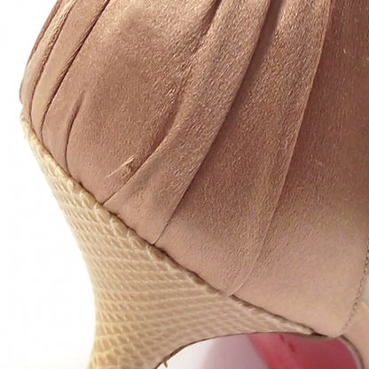 Christian Louboutin Satin Snakeskin Peep Toe Pumps 38.5 7 of 7