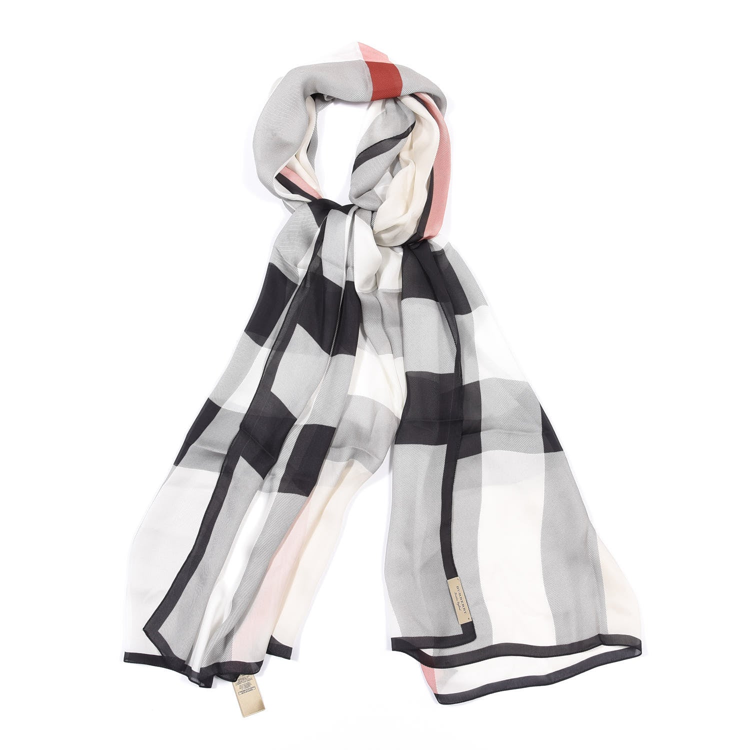 Burberry Silk Giant Heritage Scarf Stone 1 of 4