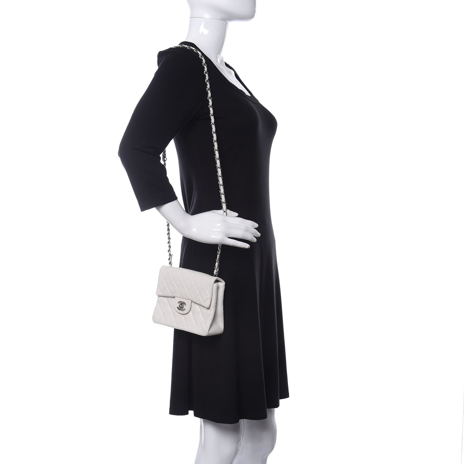 Chanel Lambskin Quilted Mini Square Flap White 2 of 16