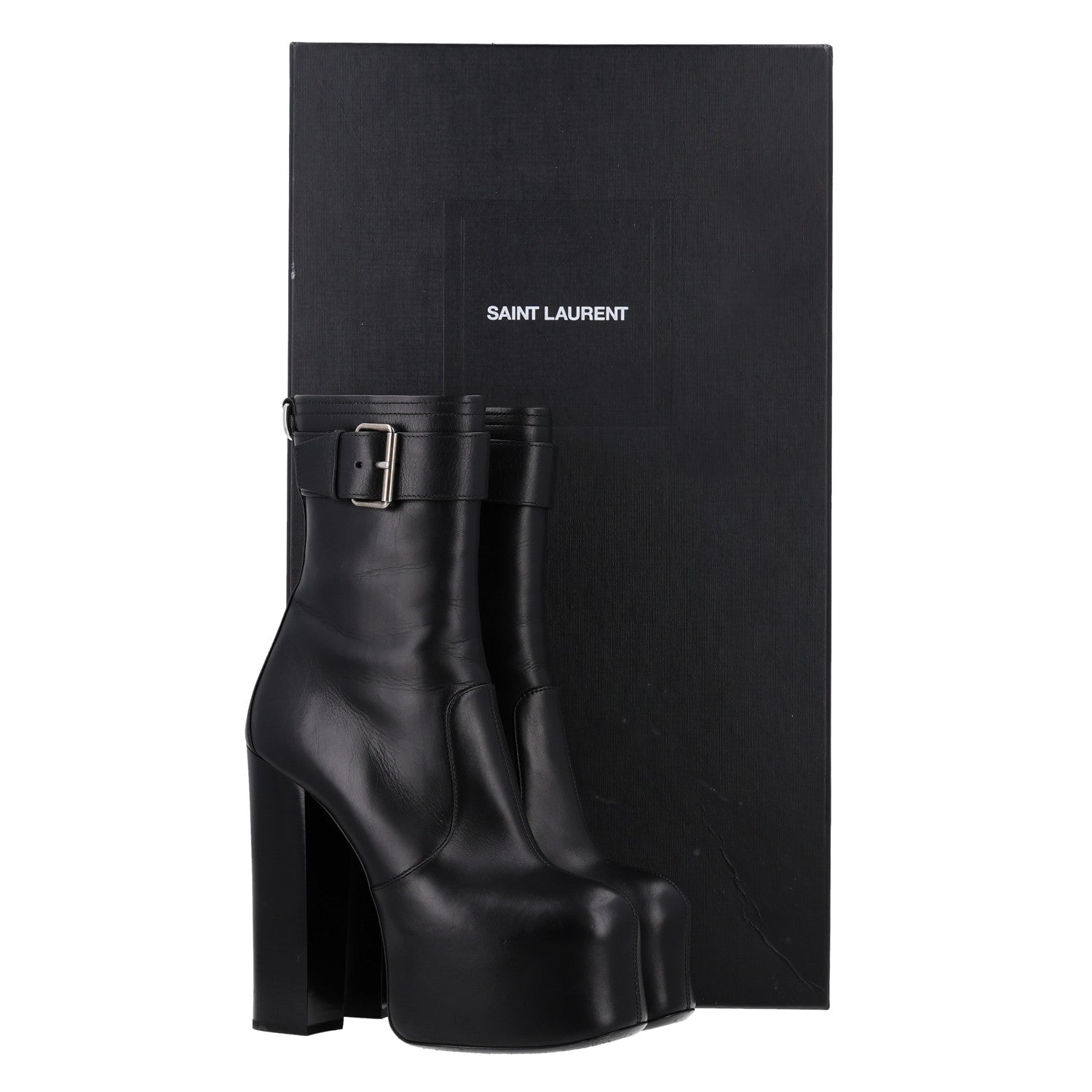 Saint Laurent Calfskin Mina 95 Boots 40 Black 10 of 10