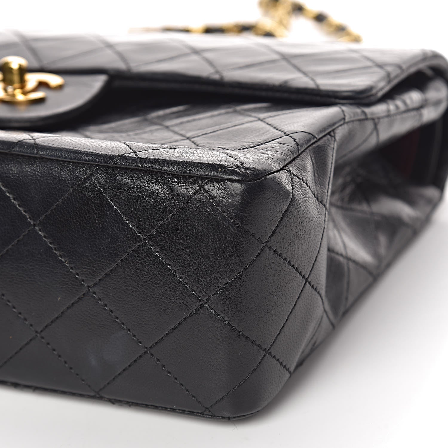 Chanel Lambskin Quilted Medium Double Flap Bag Black 14 of 16