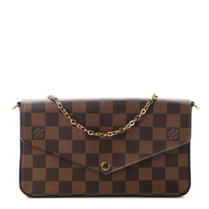 Louis Vuitton Damier Ebene Pochette Felicie Chain Wallet 1 of 10