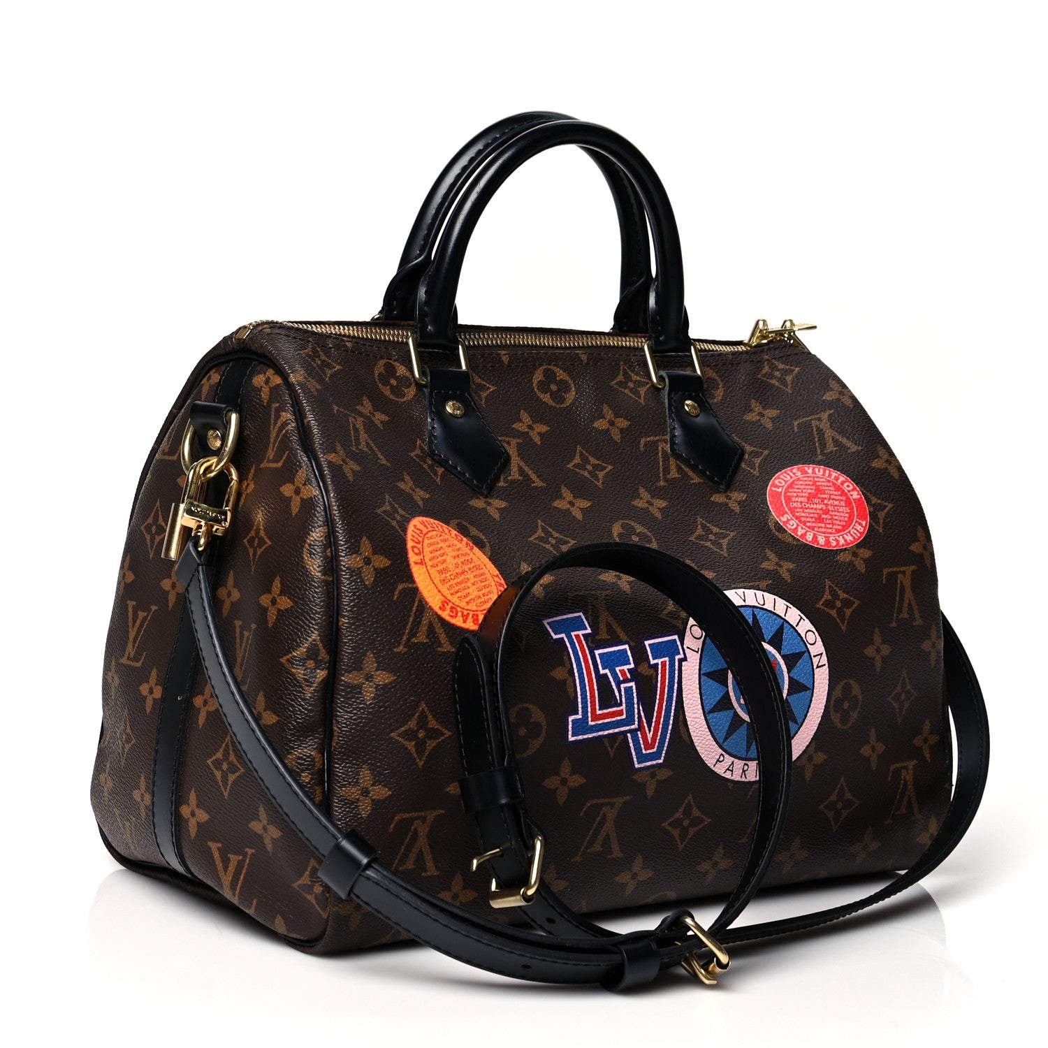 Louis Vuitton Monogram My World Tour Speedy Bandouliere 30 Black 2 of 9