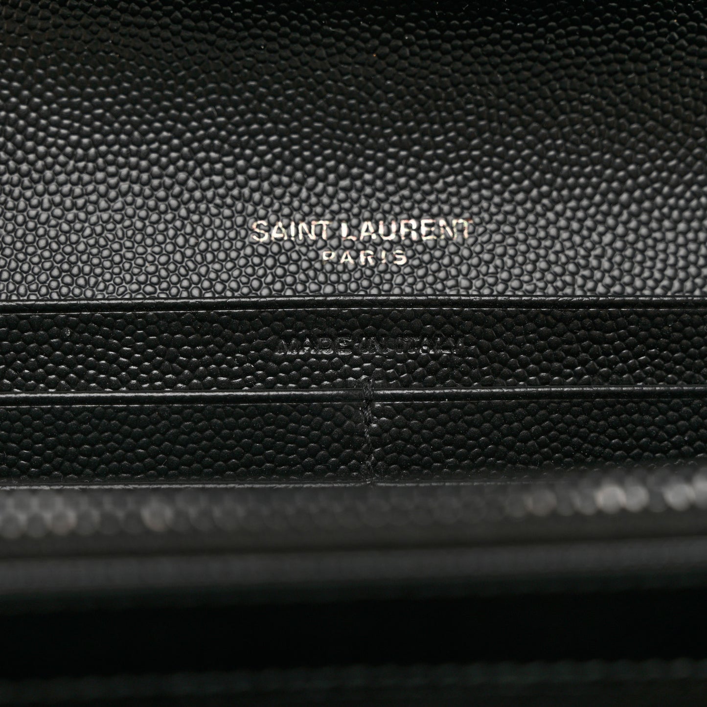 Grain De Poudre Matelasse Chevron Monogram Flap Wallet Black