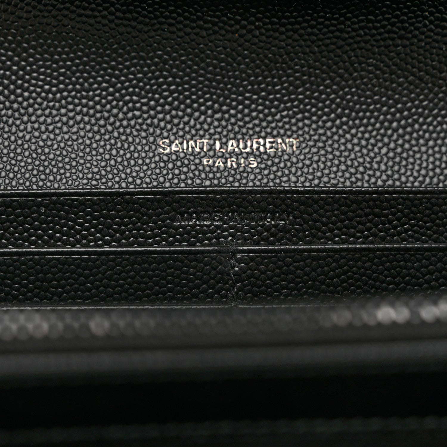 Saint Laurent Grain De Poudre Matelasse Chevron Monogram Flap Wallet Black 7 of 7