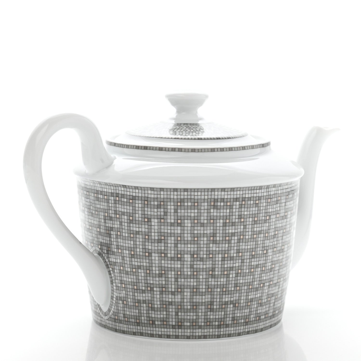 Hermes Porcelain Mosaique Au 24 Platine Coffee/Tea Pot 5 of 9