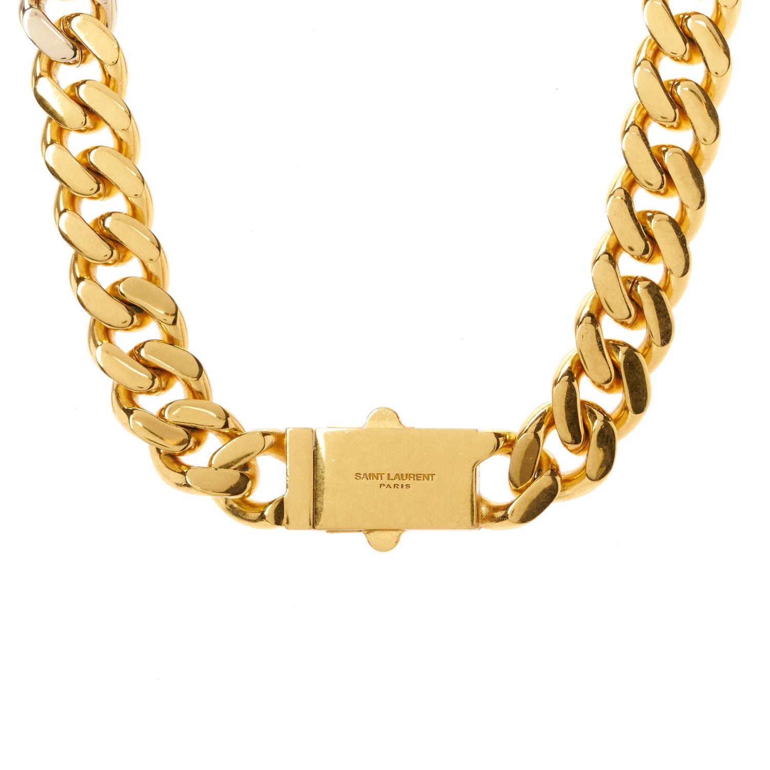 Saint Laurent Metal Curb Chain Necklace Gold 1 of 5