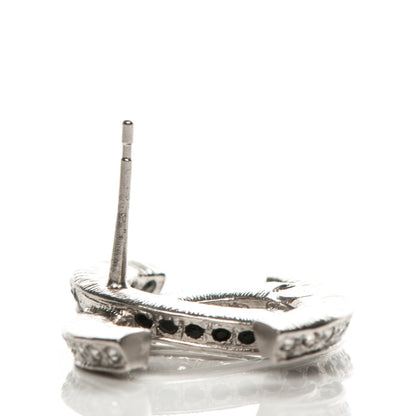Chanel Crystal CC Earrings Silver Black 4 of 7