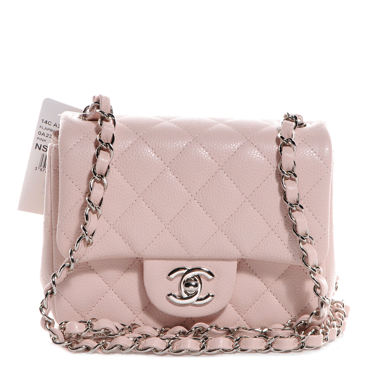 Caviar Quilted Mini Square Flap Pink