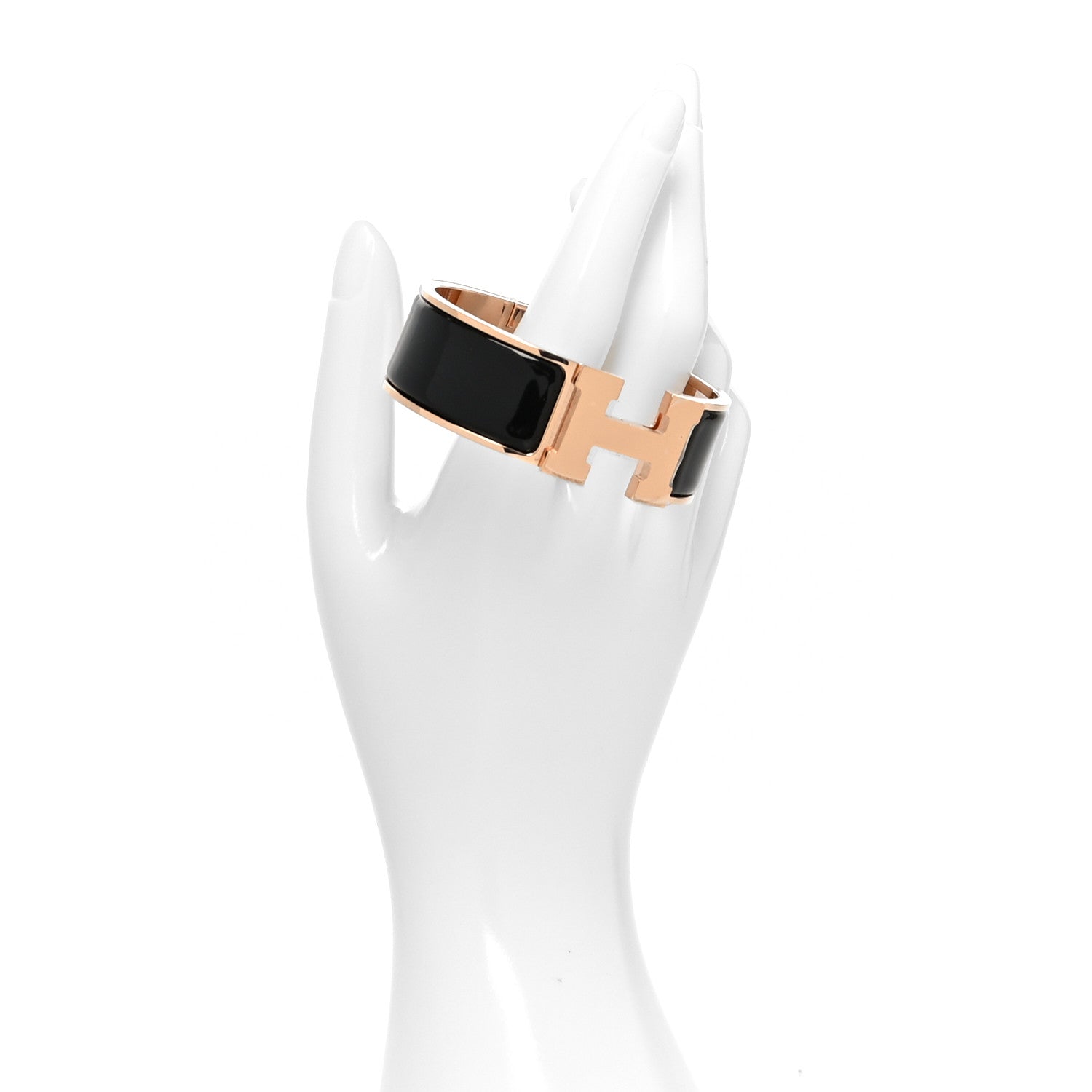 Hermes Enamel Wide Clic Clac H Bracelet PM Black 2 of 5