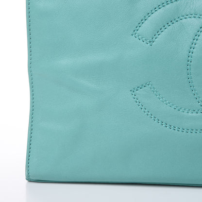 Chanel Lambskin CC Stitched Tote Turquoise 19 of 21