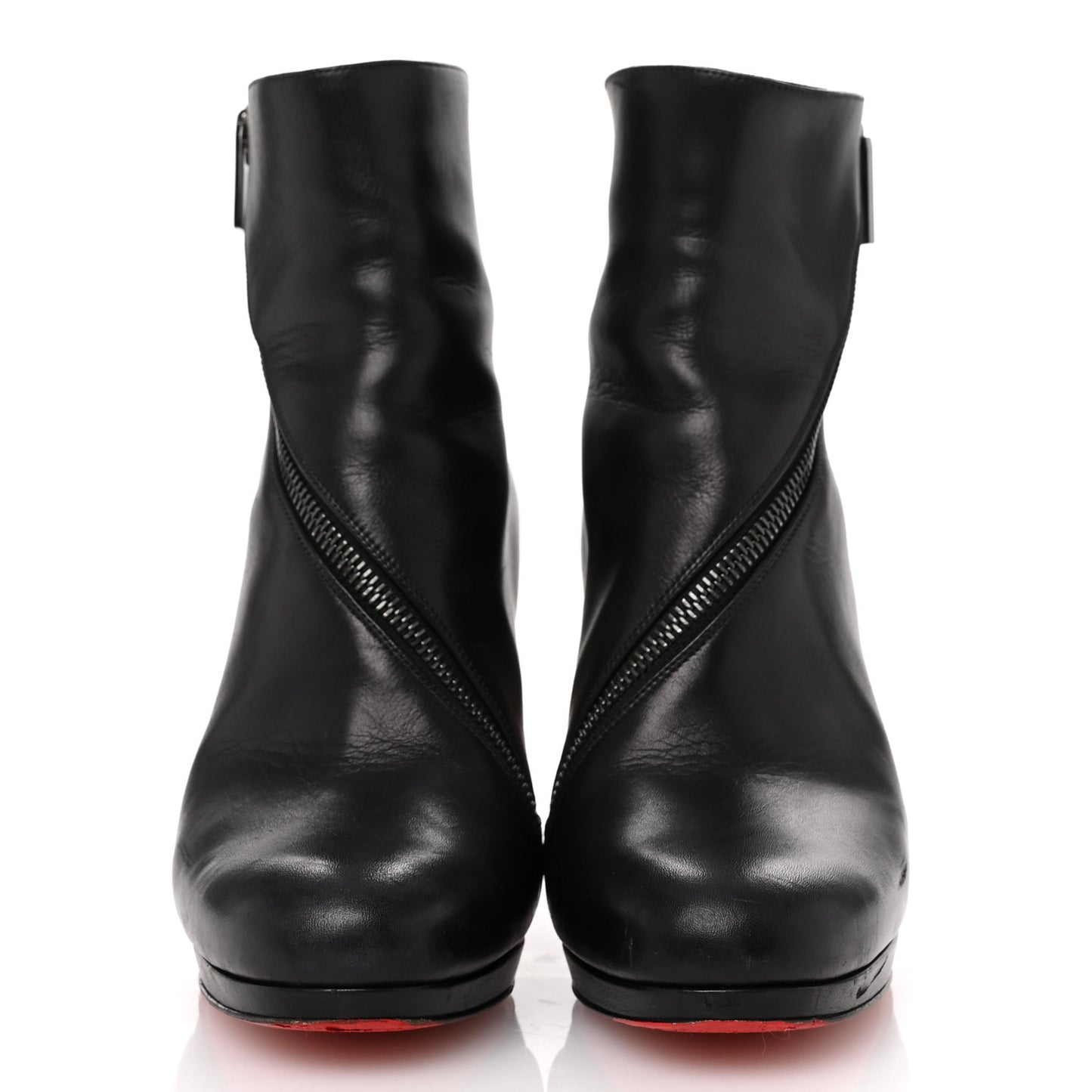 Calfskin Birgitta 100 Zip Around Ankle Boots 38.5 Black
