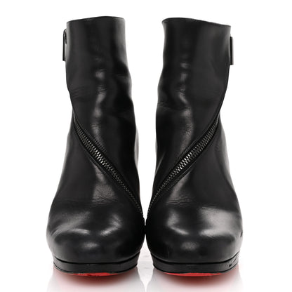 Christian Louboutin Calfskin Birgitta 100 Zip Around Ankle Boots 38.5 Black 3 of 12