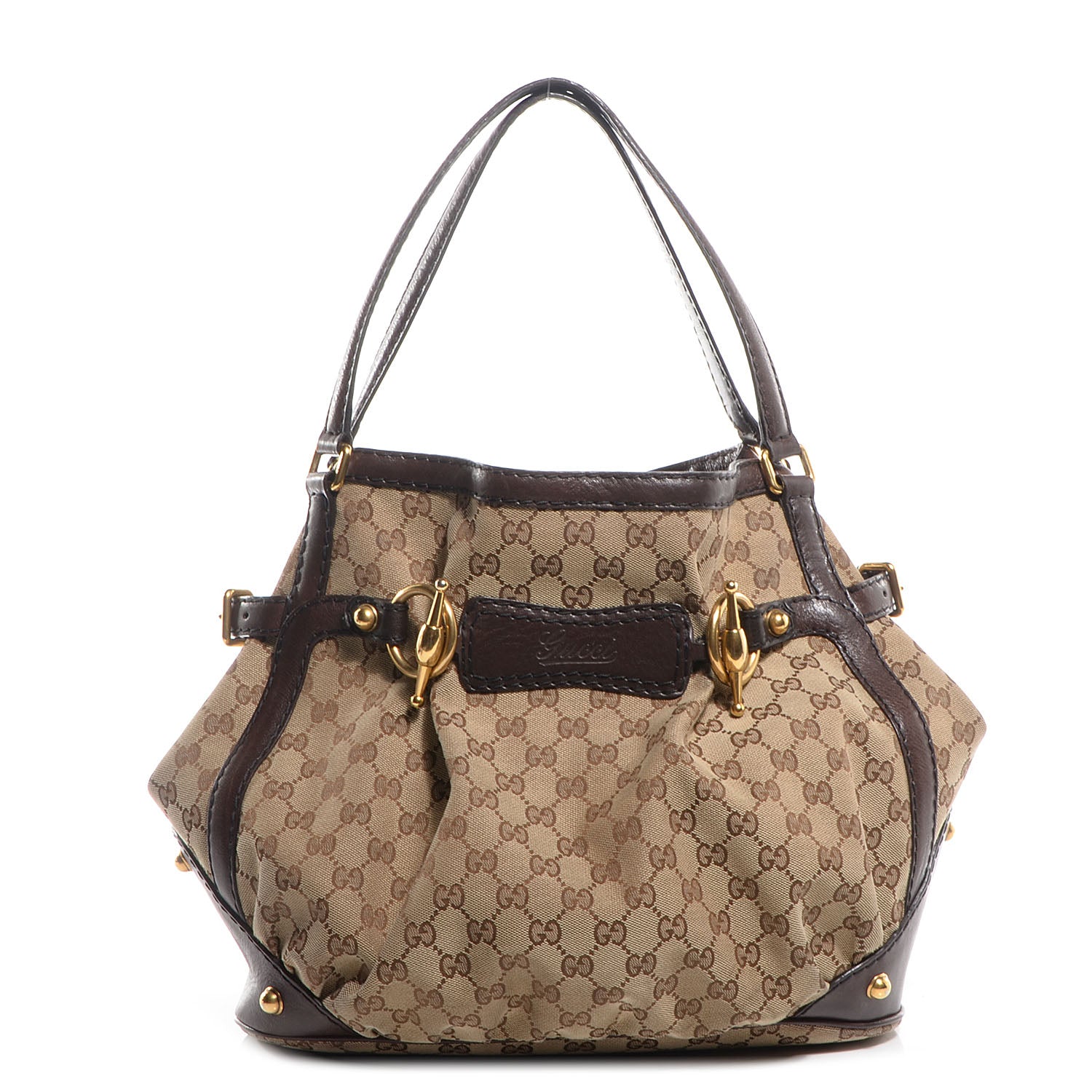 Gucci Monogram Medium Jockey Tote Brown 1 of 8