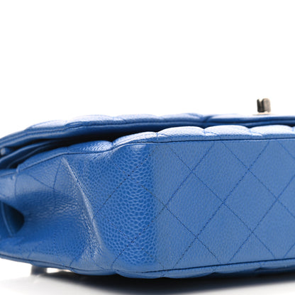 Chanel Caviar Quilted Medium Double Flap Blue 7 of 9
