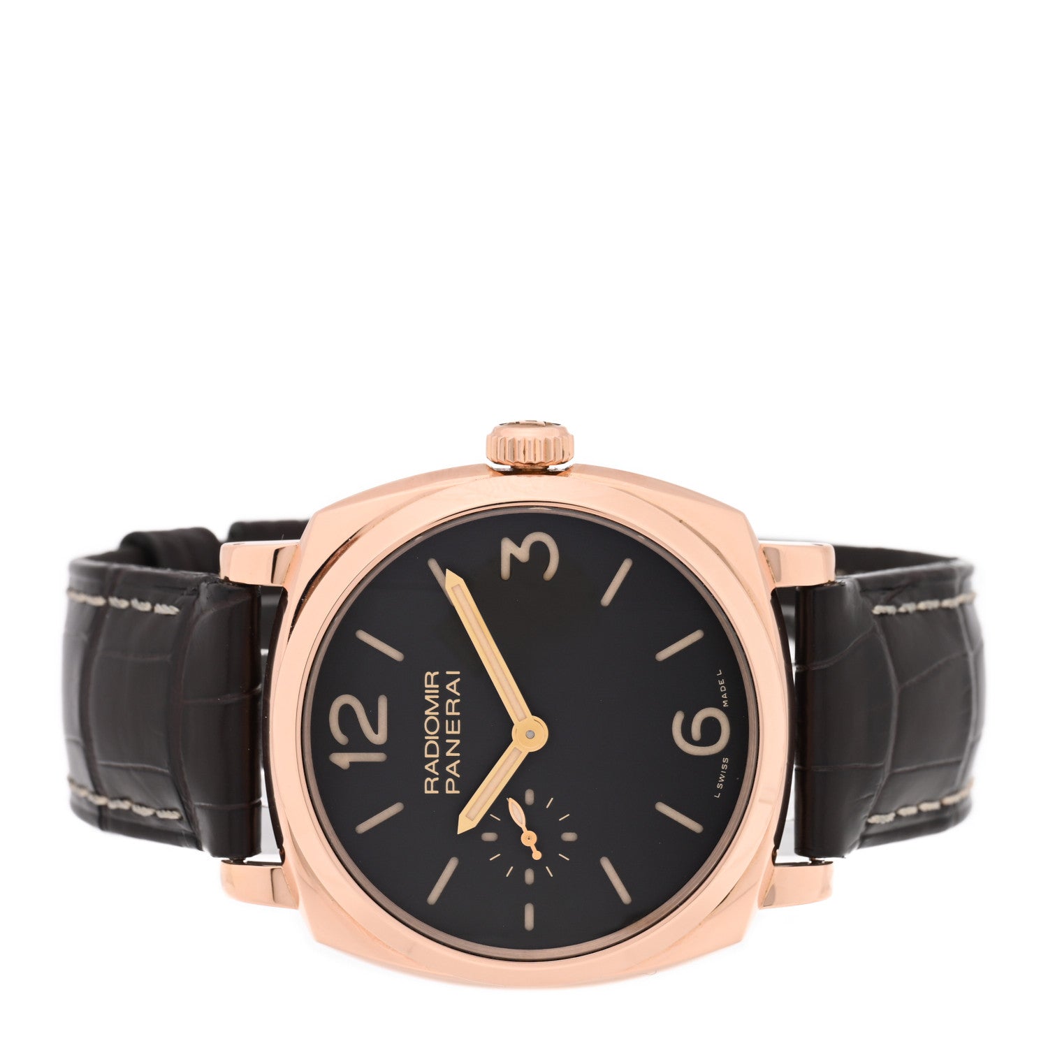 Panerai 18K Rose Gold Alligator 42mm Radiomir 1940 ORO Rosso Manual Winding Watch Brown PAM00513 2 of 5