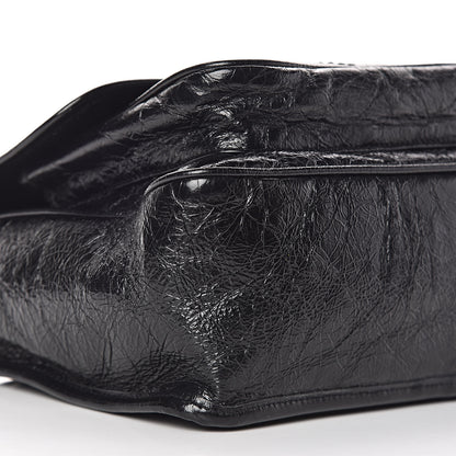 Saint Laurent Crinkled Calfskin Matelasse Monogram Medium Niki Chain Satchel Black 9 of 10
