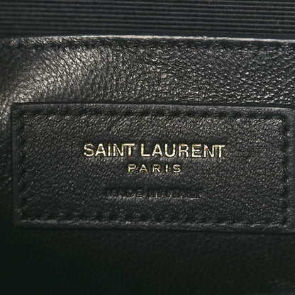 Saint Laurent Grain De Poudre Matelasse Chevron Medium Monogram Satchel Black 6 of 10