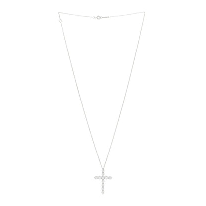 Tiffany Platinum Diamond Extra Large Cross Pendant Necklace 2 of 4