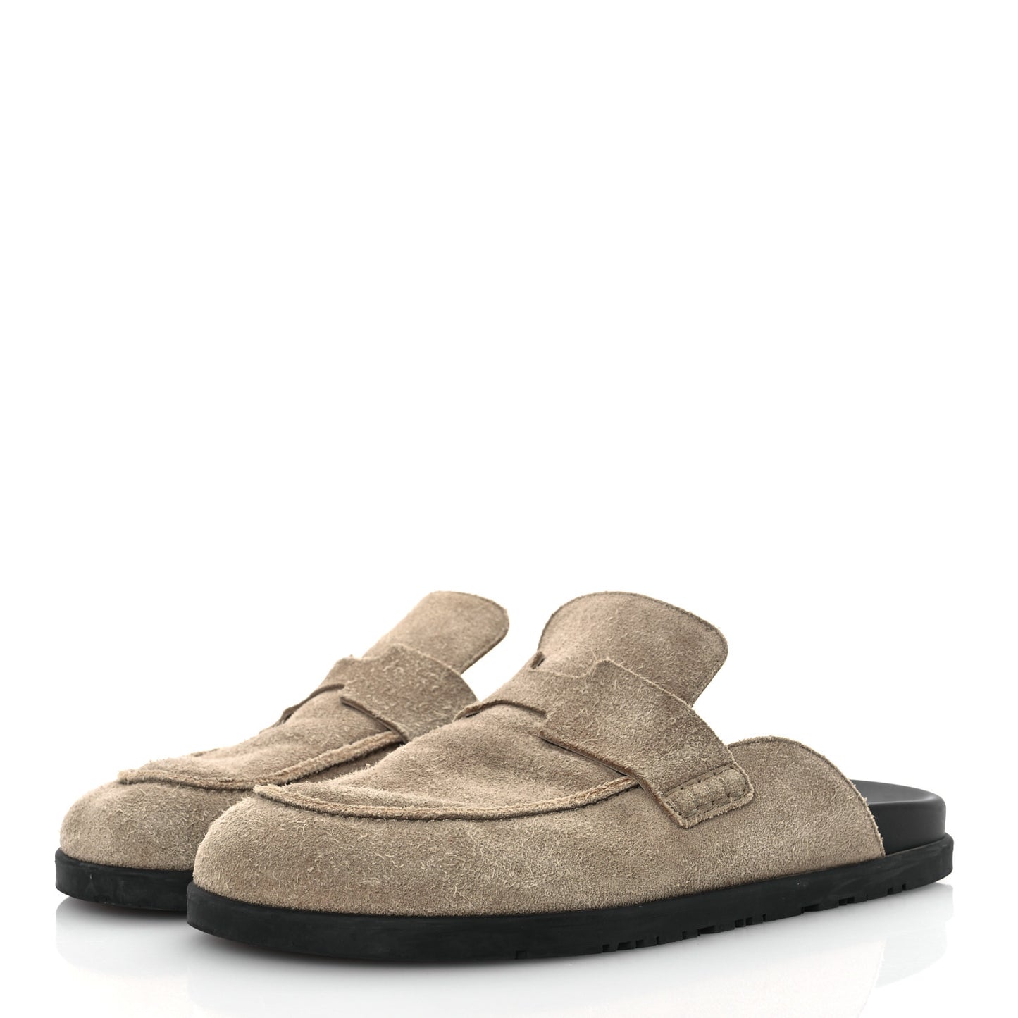 Suede Calfskin Womens Go Mules 41 Beige Sable