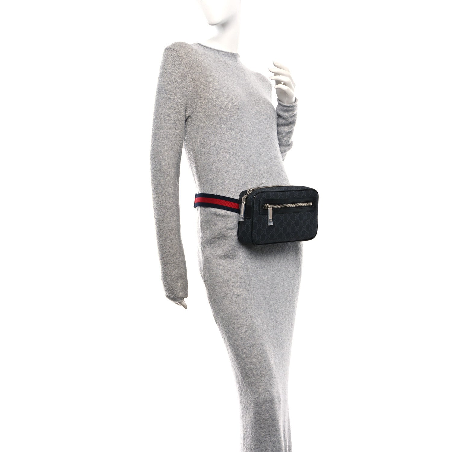 Gucci Soft GG Supreme Monogram Web Belt Bag Black Grey 2 of 10