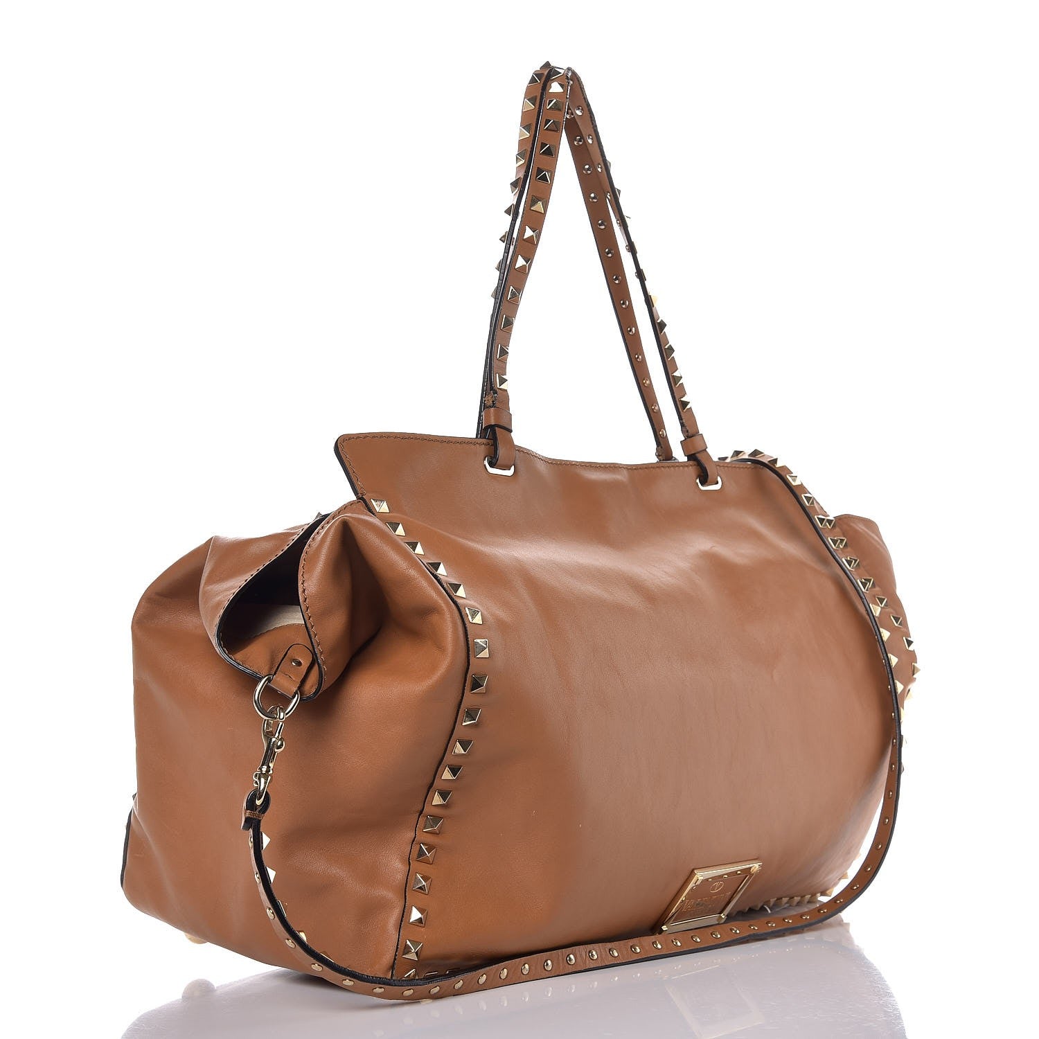 Valentino Garavani Vitello Large Rockstud Tote Beige 4 of 12