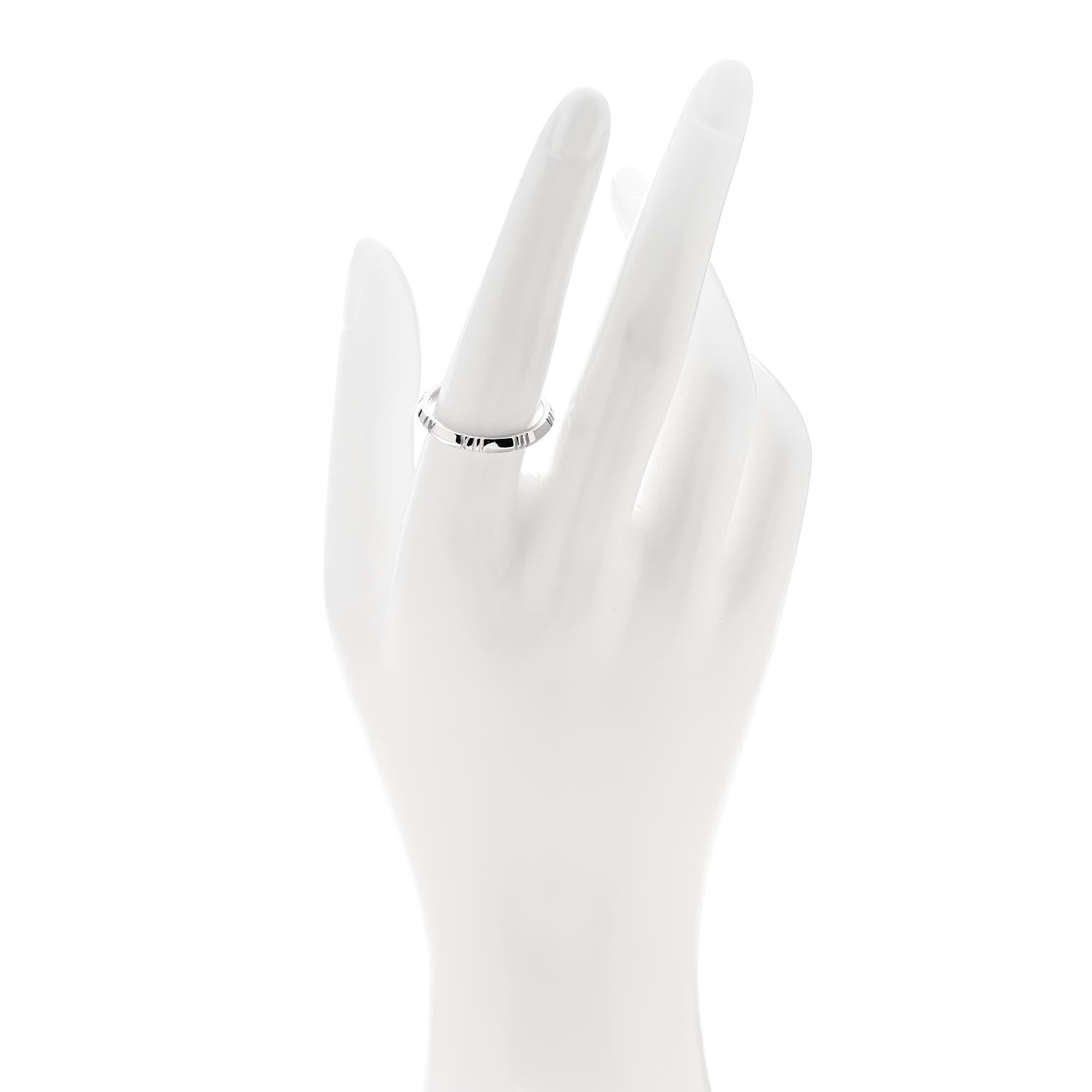 Tiffany 18K White Gold Atlas X Closed Narrow Ring 57 8 2 of 4