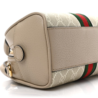 Gucci GG Supreme Monogram Textured Dollar Calfskin Web Mini Ophidia Top Handle Bowler Bag Beige Mystic White Oatmeal 7 of 8
